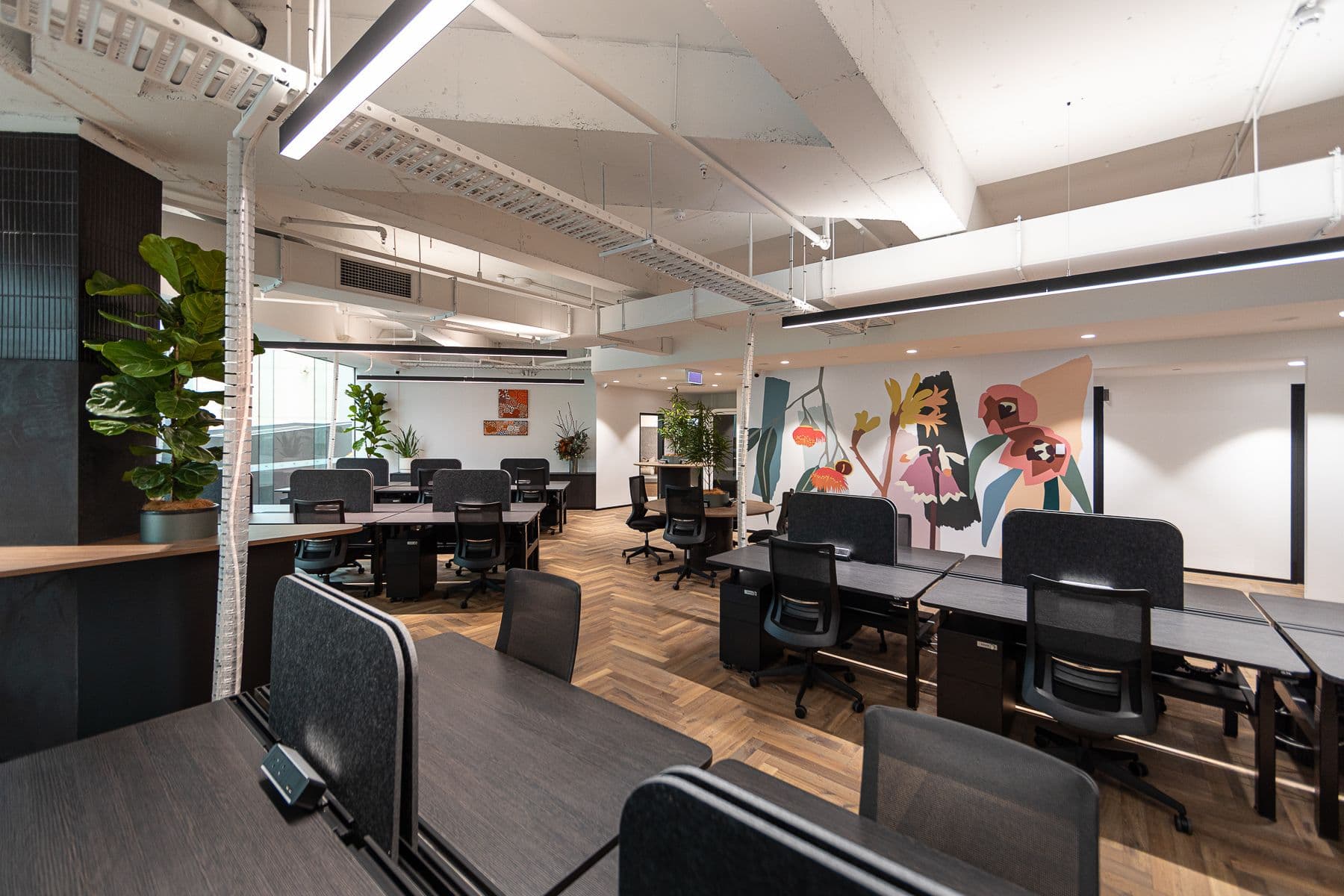 Fern's coworking area within Allendale Square